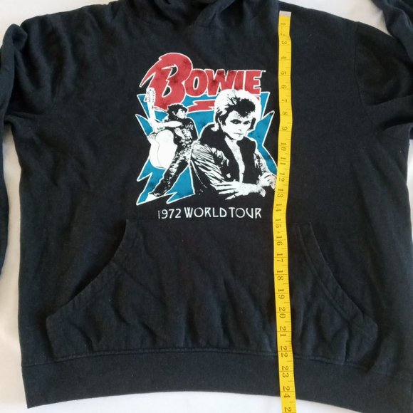 David Bowie 1972 World Tour black lightweight hoodie Size medium - Picture 5 of 8